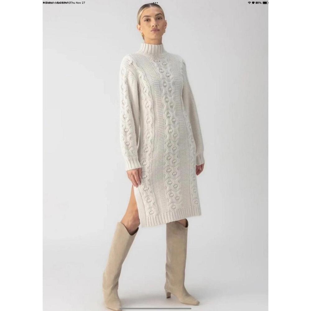 NWT Sanctuary Cable Sweater Midi Dress in Chalk Size XXS MSRP $119